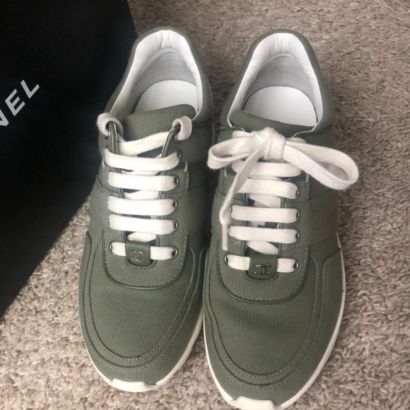 Chanel Khaki Trainers - Picture 2 of 4